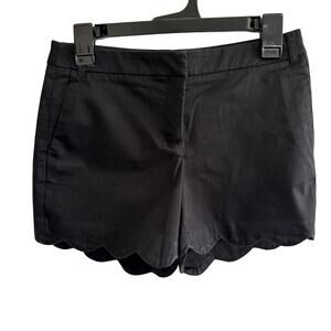 Dalia Collection Size 2 Modern Fit Black Scalloped Hem Shorts Audrey Hepburn